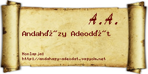 Andaházy Adeodát névjegykártya